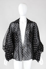 Recess Los Angeles Vintage Christian Dior bf Gianfranco Ferre Numbered Organza Dot Balloon Sleeve Blouse