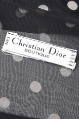 Recess Los Angeles Vintage Christian Dior by Gianfranco Ferre Numbered Organza Dot Balloon Sleeve Blouse