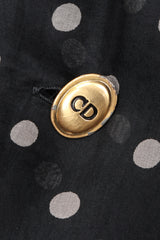 Recess Los Angeles Vintage Christian Dior bf Gianfranco Ferre Numbered Organza Dot Balloon Sleeve Blouse