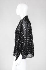 Recess Los Angeles Vintage Christian Dior by Gianfranco Ferre Numbered Organza Dot Balloon Sleeve Blouse
