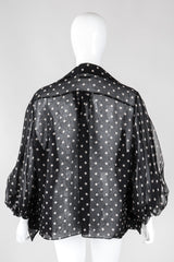 Recess Los Angeles Vintage Christian Dior by Gianfranco Ferre Numbered Organza Dot Balloon Sleeve Blouse