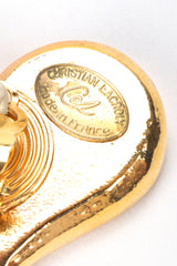 Recess Designer Consignment Vintage Christian Lacroix Logo Heart Button Earrings Los Angeles Resale