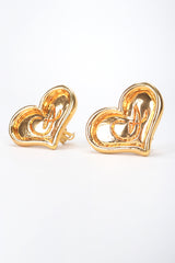 Recess Designer Consignment Vintage Christian Lacroix Logo Heart Button Earrings Los Angeles Resale