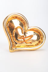 Recess Designer Consignment Vintage Christian Lacroix Logo Heart Button Earrings Los Angeles Resale