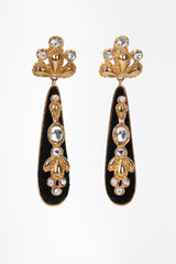 Recess Los Angeles Vintage 90s Christian Lacroix Jeweled Baroque Velvet Teardrop Earrings