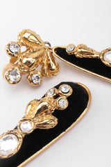 Recess Los Angeles Vintage 90s Christian Lacroix Jeweled Baroque Velvet Teardrop Earrings