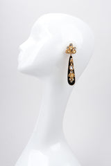 Recess Los Angeles Vintage 90s Christian Lacroix Jeweled Baroque Velvet Teardrop Earrings