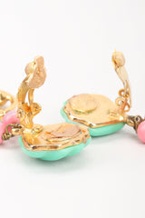 Recess Los Angeles Designer Consignment Resale Recycling Vintage Christian Lacroix Mermaid Shell Crystal Heart Drop Earrings