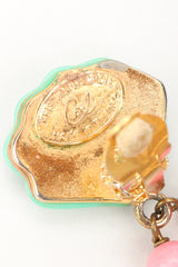 Recess Los Angeles Designer Consignment Resale Recycling Vintage Christian Lacroix Mermaid Shell Crystal Heart Drop Earrings