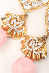 Recess Los Angeles Designer Consignment Resale Recycling Vintage Christian Lacroix Mermaid Shell Crystal Heart Drop Earrings