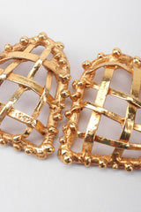 Recess Los Angeles Vintage Christian Lacroix Woven Pineapple Heart Crown Earrings