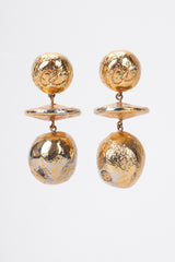 Recess Los Angeles Vintage Christian Lacroix 90s Gold Saucer Ball Drop Earrings