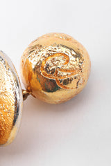 Recess Los Angeles Vintage Christian Lacroix 90s Gold Saucer Ball Drop Earrings