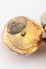 Recess Los Angeles Vintage Christian Lacroix 90s Gold Saucer Ball Drop Earrings