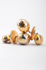 Recess Los Angeles Vintage Christian Lacroix 90s Gold Saucer Ball Drop Earrings