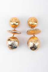 Recess Los Angeles Vintage Christian Lacroix 90s Gold Saucer Ball Drop Earrings