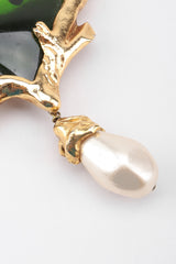 Recess Los Angeles Vintage Christian Lacroix Baroque Sea Glass Coral Branch Heart Brooch