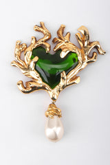 Recess Los Angeles Vintage Christian Lacroix Baroque Sea Glass Coral Branch Heart Brooch