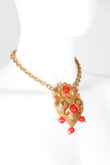 Recess Los Angeles Vintage Christian Lacroix Baroque Carved Heart Collar Necklace