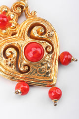 Recess Los Angeles Vintage Christian Lacroix Baroque Carved Heart Collar Necklace