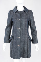 Recess Los Angeles Designer Consignment Vintage Christian Lacroix Hand Painted Moth Insect Denim Princess Coat