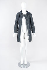 Recess Los Angeles Designer Consignment Vintage Christian Lacroix Hand Painted Moth Insect Denim Princess Coat