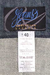 Recess Los Angeles Designer Consignment Vintage Christian Lacroix Hand Painted Moth Insect Denim Princess Coat