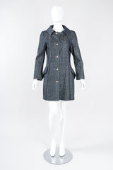 Recess Los Angeles Designer Consignment Vintage Christian Lacroix Hand Painted Moth Insect Denim Princess Coat