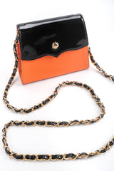 Recess Designer Consignment Vintage Christian Lacroix Mini Crossbody Patent Leather Flap Bag Los Angeles Resale