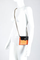 Recess Designer Consignment Vintage Christian Lacroix Mini Crossbody Patent Leather Flap Bag Los Angeles Resale