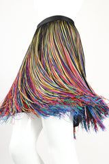 Recess Designer Consignment Vintage Christopher Kane Rainbow Fringe Shimmy Skirt Los Angeles Resale