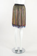 Recess Designer Consignment Vintage Christopher Kane Rainbow Fringe Shimmy Skirt Los Angeles Resale