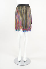 Recess Designer Consignment Vintage Christopher Kane Rainbow Fringe Shimmy Skirt Los Angeles Resale