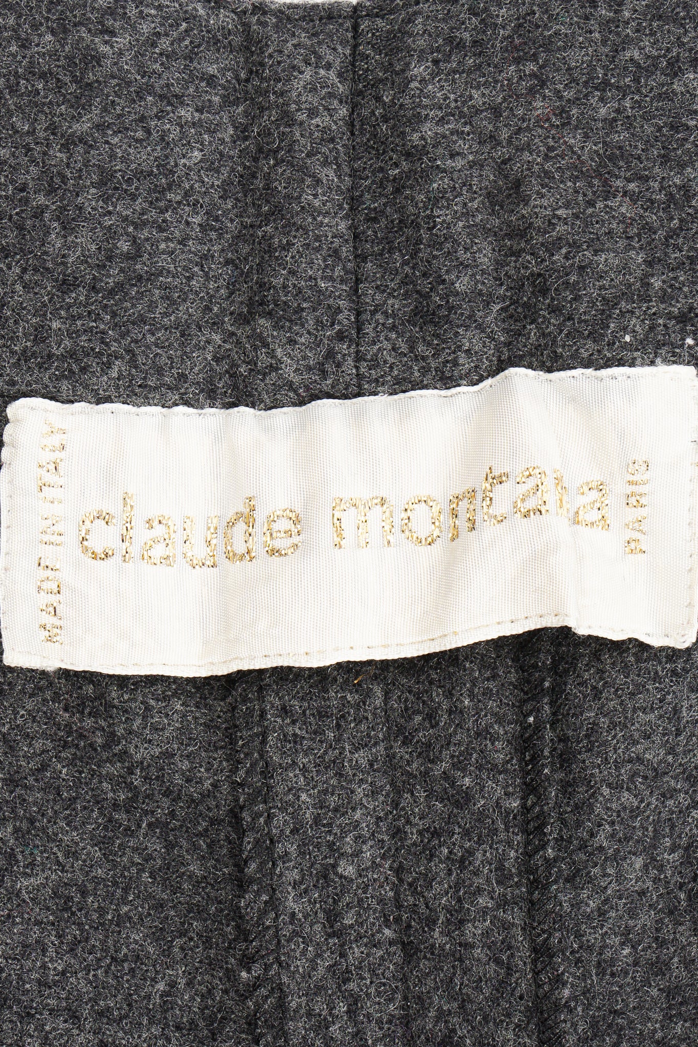 Vintage Claude Montana Flannel Pleated Trouser label at Recess Los Angeles