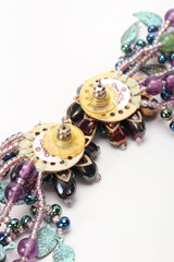 Recess Designer Consignment Vintage Colleen Toland Beaded Leaf Drop Fringe Shoulder Duster Earring Los Angeles Resale