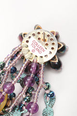 Recess Designer Consignment Vintage Colleen Toland Beaded Leaf Drop Fringe Shoulder Duster Earring Los Angeles Resale