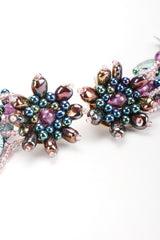 Recess Designer Consignment Vintage Colleen Toland Beaded Leaf Drop Fringe Shoulder Duster Earring Los Angeles Resale