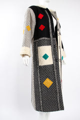 Vintage Coloratura Diamond Mondrian Car Coat on Mannequin angle at Recess Los Angeles