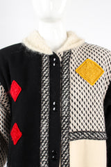 Vintage Coloratura Diamond Mondrian Car Coat on Mannequin neck at Recess Los Angeles