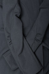 Recess Vintage Comme des Garcons Black Shawl Collar Cutaway Coat sleeve detail
