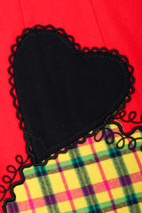 Recess Los Angeles Vintage Complice Multicolor Red Velvet Stars Hearts Patchwork Embroidery Wool Suit Jacket