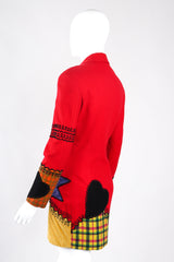 Recess Los Angeles Vintage Complice Multicolor Red Velvet Stars Hearts Patchwork Embroidery Wool Suit Jacket