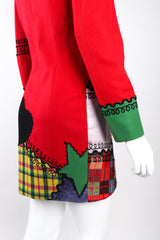 Recess Los Angeles Vintage Complice Multicolor Red Velvet Stars Hearts Patchwork Embroidery Wool Suit Jacket