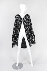 Recess Los Angeles Vintage Concetta Rafanello St Martin Silver Sequin Chiffon Batwing Jacket