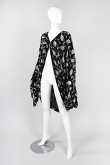 Recess Los Angeles Vintage Concetta Rafanello St Martin Silver Sequin Chiffon Batwing Jacket