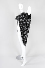 Recess Los Angeles Vintage Concetta Rafanello St Martin Silver Sequin Chiffon Batwing Jacket