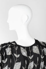 Recess Los Angeles Vintage Concetta Rafanello St Martin Silver Sequin Chiffon Batwing Jacket