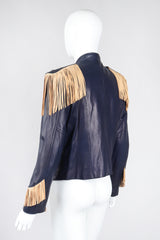 Recess Los Angeles Vintage Continental Fringed Epaulette Cavalry Leather Jacket