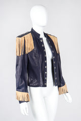 Recess Los Angeles Vintage Continental Fringed Epaulette Cavalry Leather Jacket