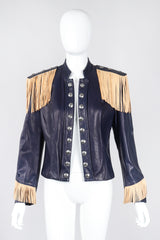 Recess Los Angeles Vintage Continental Fringed Epaulette Cavalry Leather Jacket